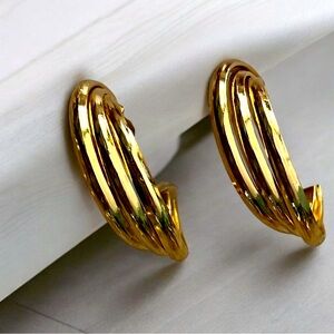 New Gold Hoop Stud Earrings